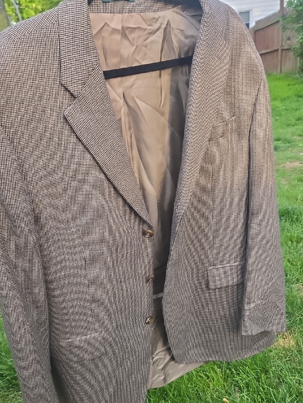Lauren Ralph Lauren Houndstooth Blazer Men’s 44L Lambswool Sport Coat Classic